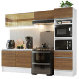 Combo completo de Cocina 260cm Blanco/Marrón Diamante Madesa 02