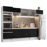 Combo Completo de Cocina 300 cm Blanco/Negro Topazio Madesa 01