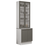 Kit Bajo Mesada + Cristalero 70 cm Vik Blanco/Gris 02