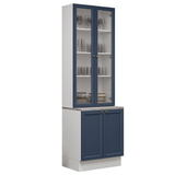 Kit Bajo Mesada + Cristalero 70 cm Vik Blanco/Azul 02