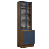 Kit Bajo Mesada + Cristalero 70 cm Vik Marrón/Azul 02