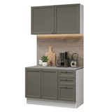 Cocina Compacta 120 cm Vik Blanco/Gris 01