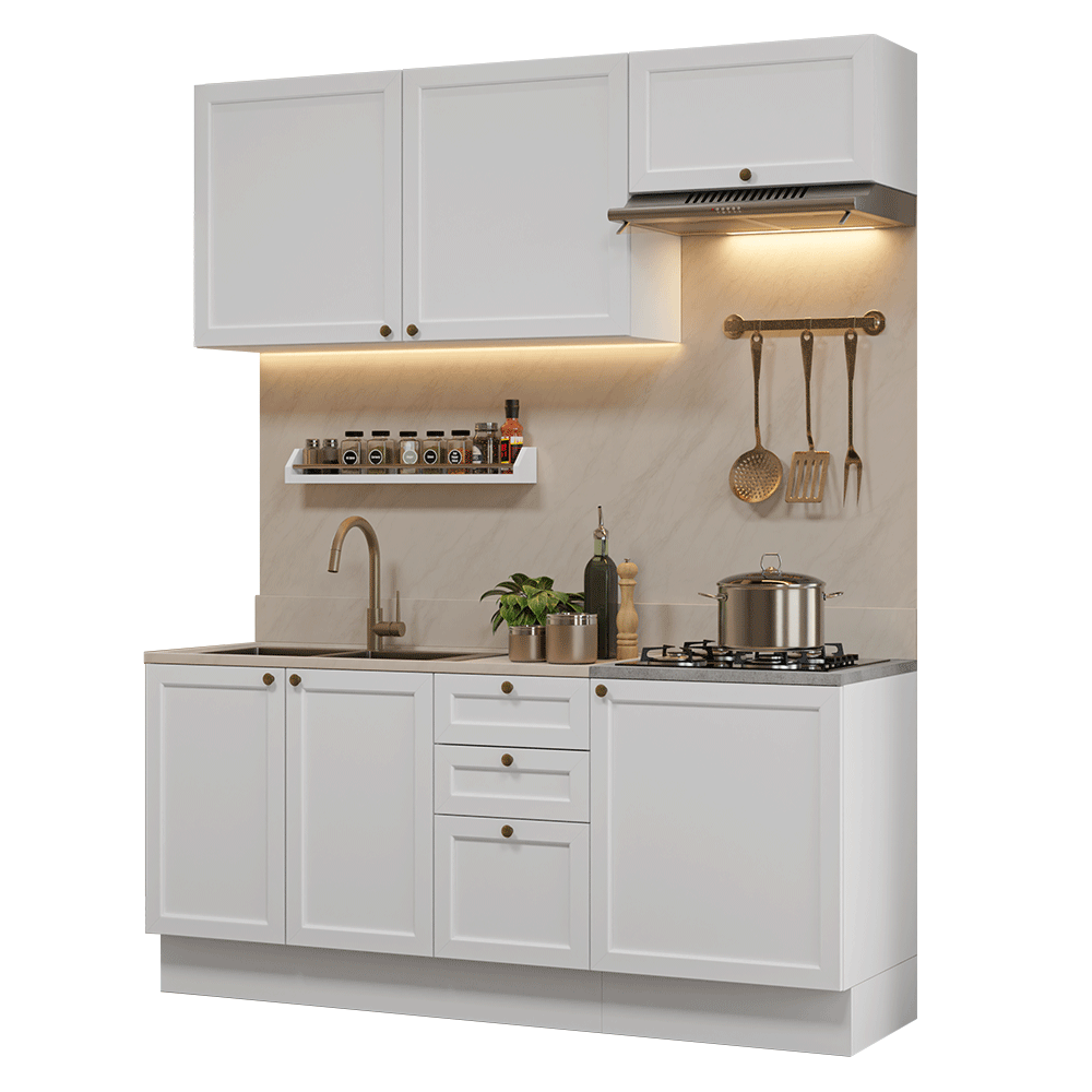 Cocina Compacta 180 cm Vik Blanco 01