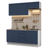 Cocina Compacta 180 cm Vik Blanco/Azul 01