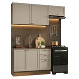 Combo de Cocina Compacta 180 cm Marrón/Crema Vik Madesa 02
