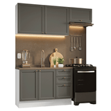 Cocina Compacta 180 cm Vik Blanco/Gris 02