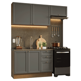 Cocina Compacta 180 cm Vik Marrón/Gris 02