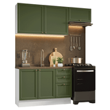Cocina Compacta 180 cm Vik Blanco/Verde 02