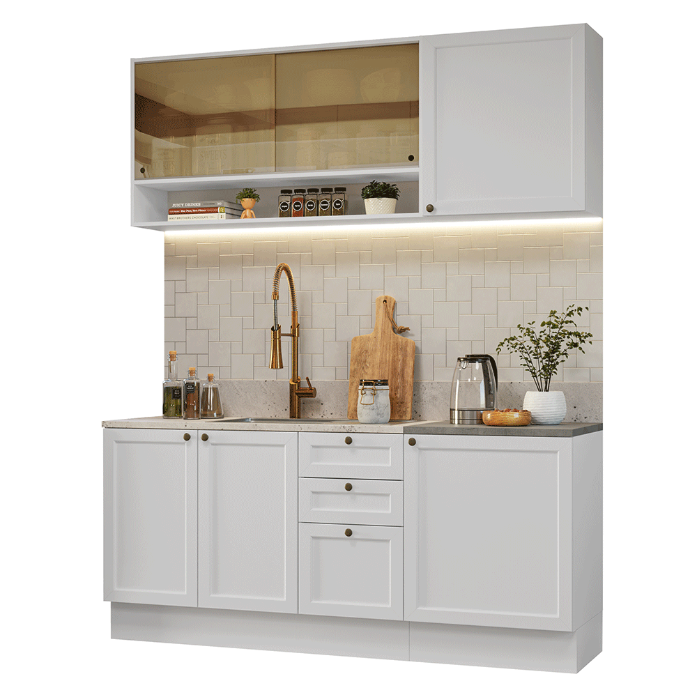 Cocina Compacta 180 cm Vik Blanco 04