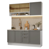 Cocina Compacta 180 cm Vik Blanco/Gris 04