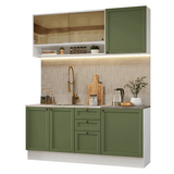 Cocina Compacta 180 cm Vik Blanco/Verde 04