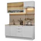 Cocina Compacta 180 cm 6 Puertas 3 Cajones Sin Mesada Blanco Vik Madesa 05