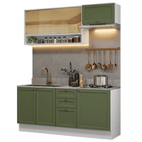 Cocina Compacta 180 cm Vik Blanco/Verde 05