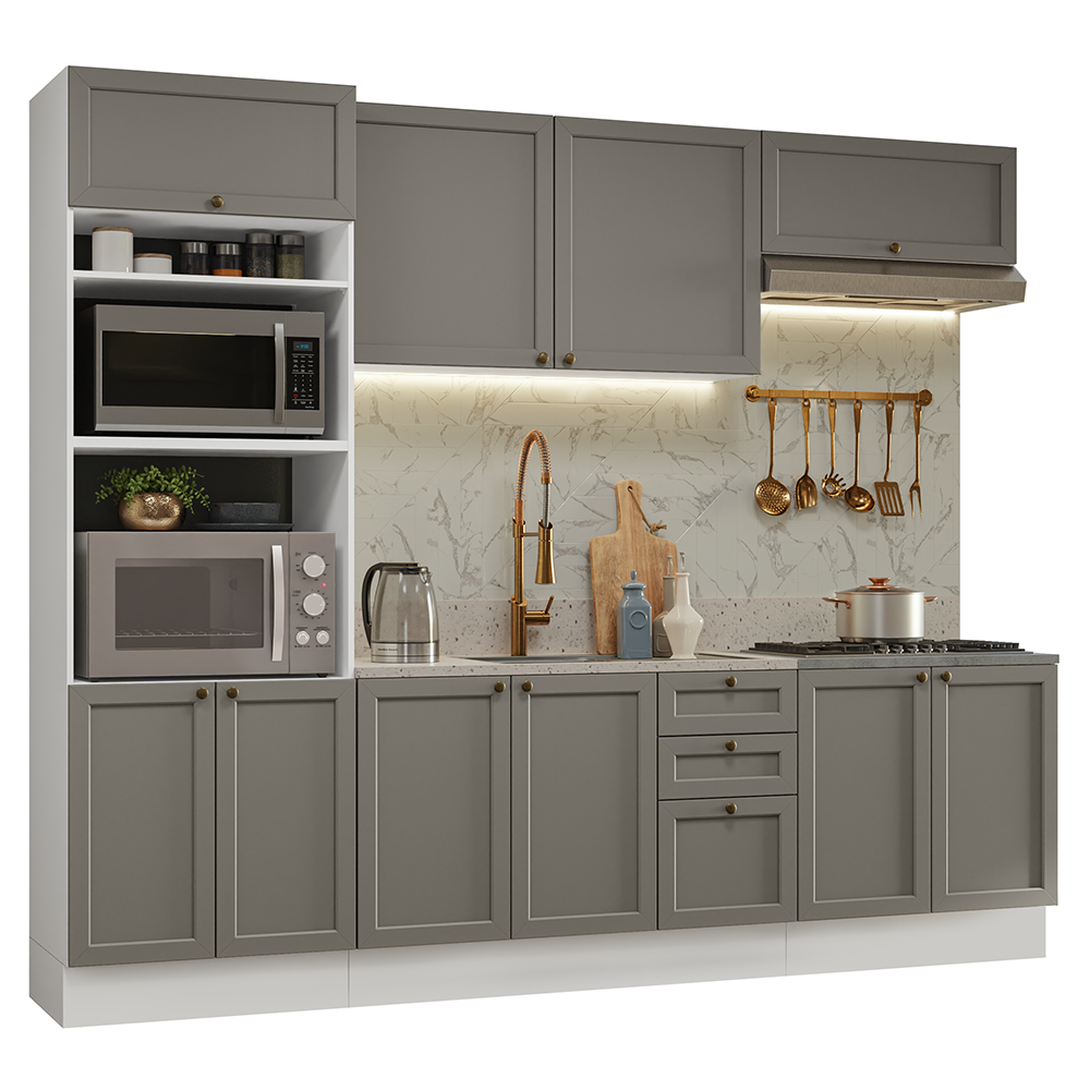 Combo de Cocina 270 cm Vik Blanco/Gris 01
