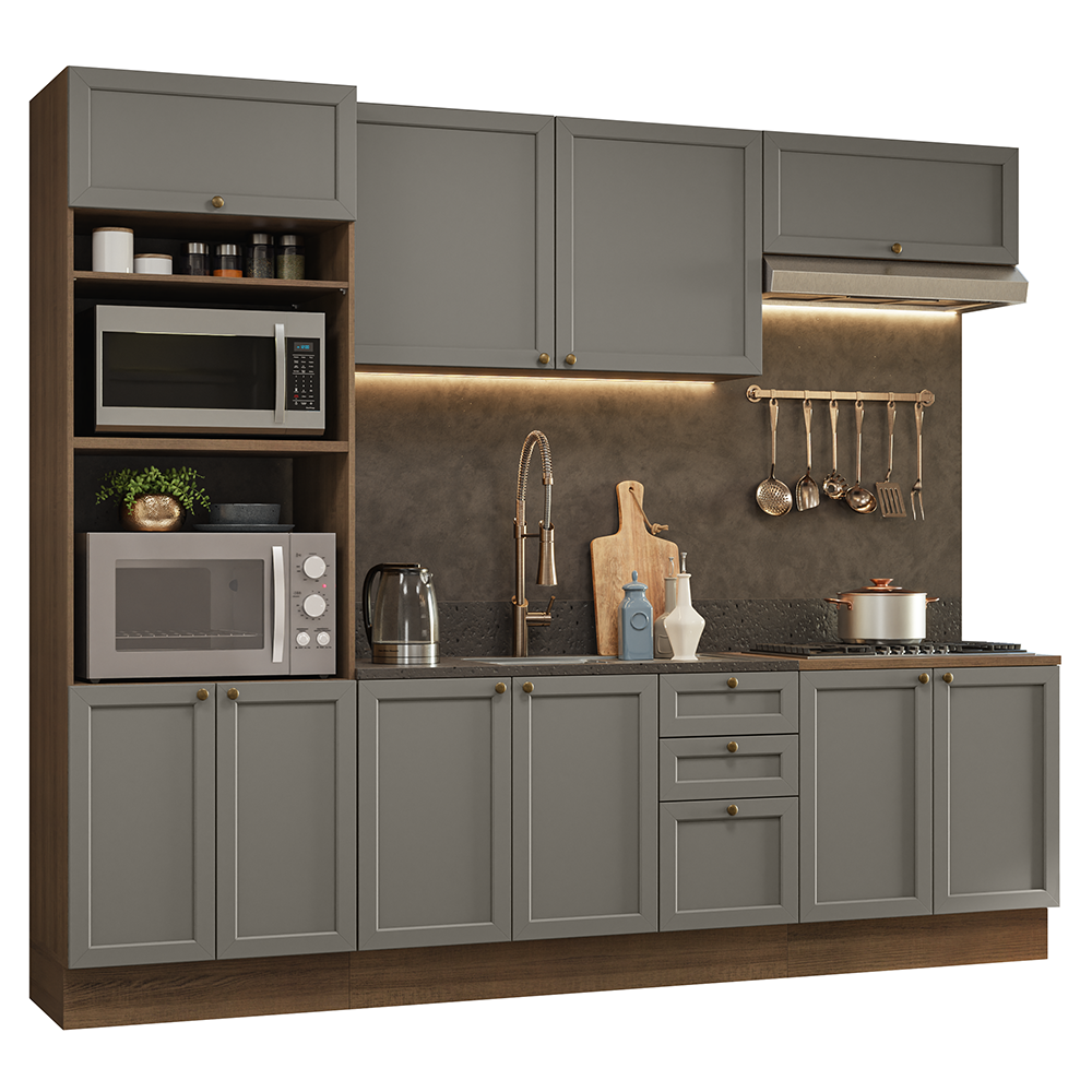 Combo de Cocina 270 cm Vik Marrón/Gris 01