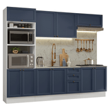 Combo de Cocina 270 cm Vik Blanco/Azul 01