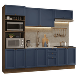 Combo de Cocina 270 cm Vik Marrón/Azul 01