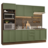 Combo de Cocina 270 cm Vik Marrón/Verde 01