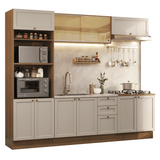 Combo completo de Cocina 270 cm Marrón/Crema Vik Madesa 02