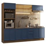 Combo de Cocina 270 cm Vik Marrón/Azul 02