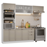 Combo completo de Cocina 270 cm Blanco/Crema Vik Madesa 03
