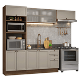 Combo completo de Cocina 270 cm Marrón/Crema Vik Madesa 03