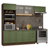 Combo de Cocina 270 cm Vik Marrón/Verde 03