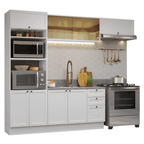Combo completo de Cocina 270 cm 8 Puertas 3 Cajones Sin Mesada Blanco Vik Madesa
