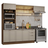 Combo completo de Cocina 270 cm Marrón/Crema Vik Madesa 04