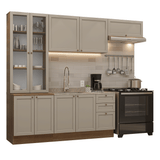 Combo completo de Cocina 270 cm Marrón/Crema Vik Madesa 05