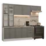 Combo completo de Cocina 270 cm Blanco/Gris Vik Madesa 05