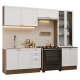 Combo completo de Cocina 270 cm Marrón/Blanco Vik Madesa 06
