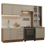 Combo completo de Cocina 270 cm Marrón/Crema Vik Madesa 06