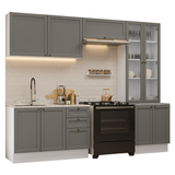 Combo completo de Cocina 270 cm Blanco/Gris Vik Madesa 06