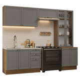 Combo completo de Cocina 270 cm Marrón/Gris Vik Madesa 06