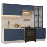 Combo completo de Cocina 270 cm Blanco/Azul Vik Madesa 06