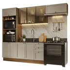 Combo completo de Cocina 270 cm Marrón/Crema Vik Madesa