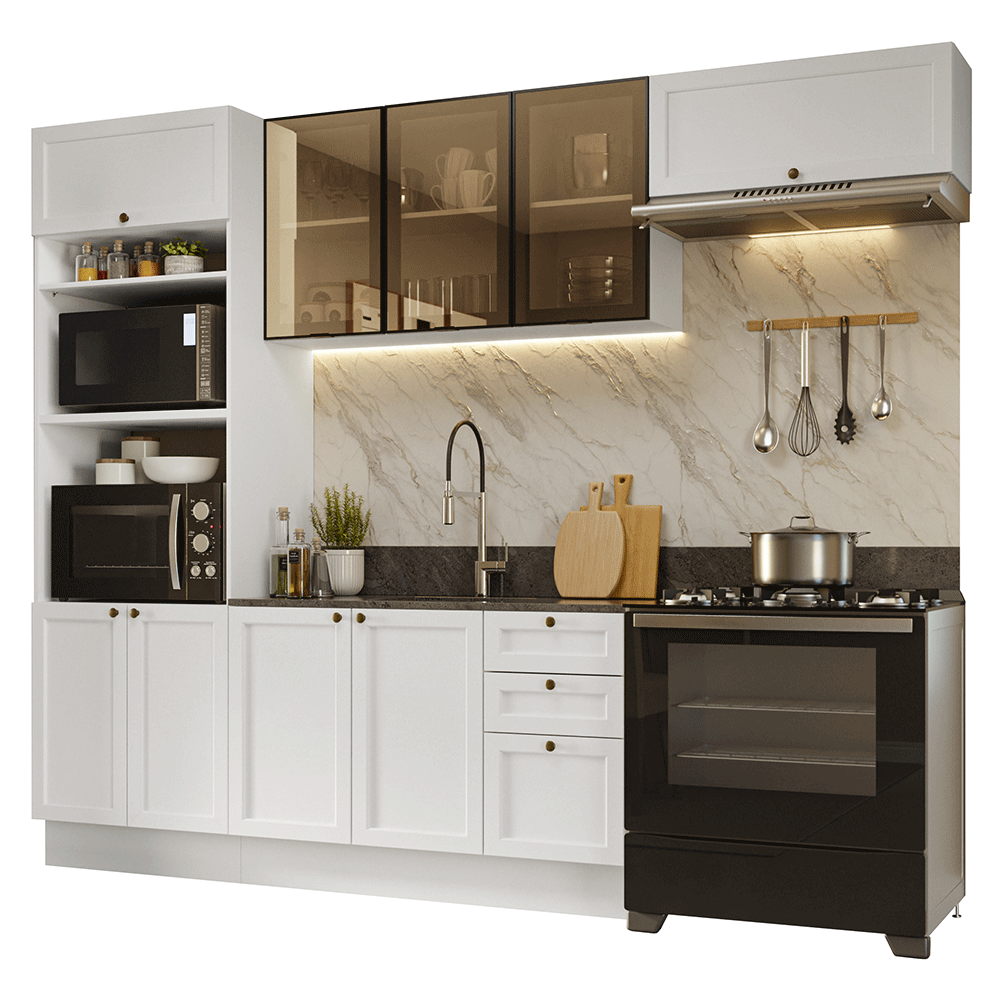 Combo completo de Cocina 270 cm Blanco Vik Madesa