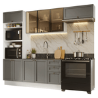 Combo completo de Cocina 270 cm Blanco/Gris Vik Madesa