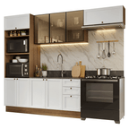 Combo completo de Cocina 270 cm Marrón/Blanco Vik Madesa