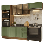 Combo completo de Cocina 270 cm Marrón/Verde Vik Madesa