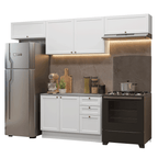 Combo completo de Cocina 280 cm 6 Puertas 3 Cajones Sin Mesada Blanco Vik Madesa