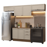 Combo completo de Cocina 280 cm Marrón/Crema Vik Madesa 01
