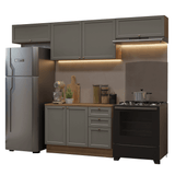Combo de Cocina 280 cm Vik Marrón/Gris 01