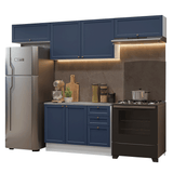 Combo de Cocina 280 cm Vik Blanco/Azul 01