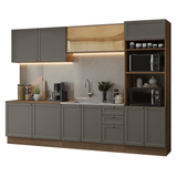 Combo de Cocina 310 cm Vik Marrón/Gris 01