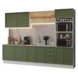 Combo de Cocina 310 cm Vik Blanco/Verde 01