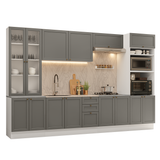 Combo completo de Cocina 340 cm Blanco/Gris Vik Madesa 01