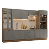 Combo completo de Cocina 340 cm Marrón/Gris Vik Madesa 01