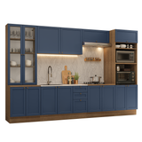 Combo completo de Cocina 340 cm Marrón/Azul Vik Madesa 01